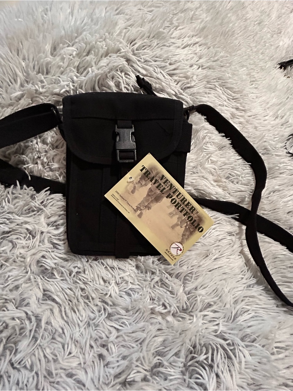 Rothco Canvas Travel Portfolio Bag Black Crossbody Travel Pouch - NWOT